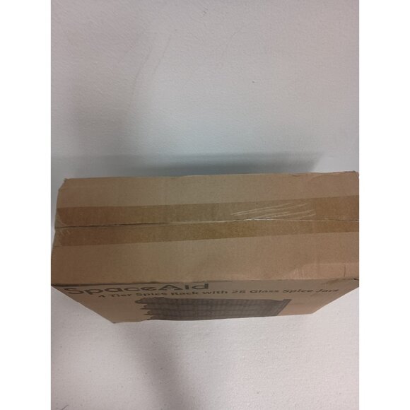 Space Aid 4 Tier Spice Rack Organizer With 28 Glass Spice Jars With Box NEW - Picture 3 of 5